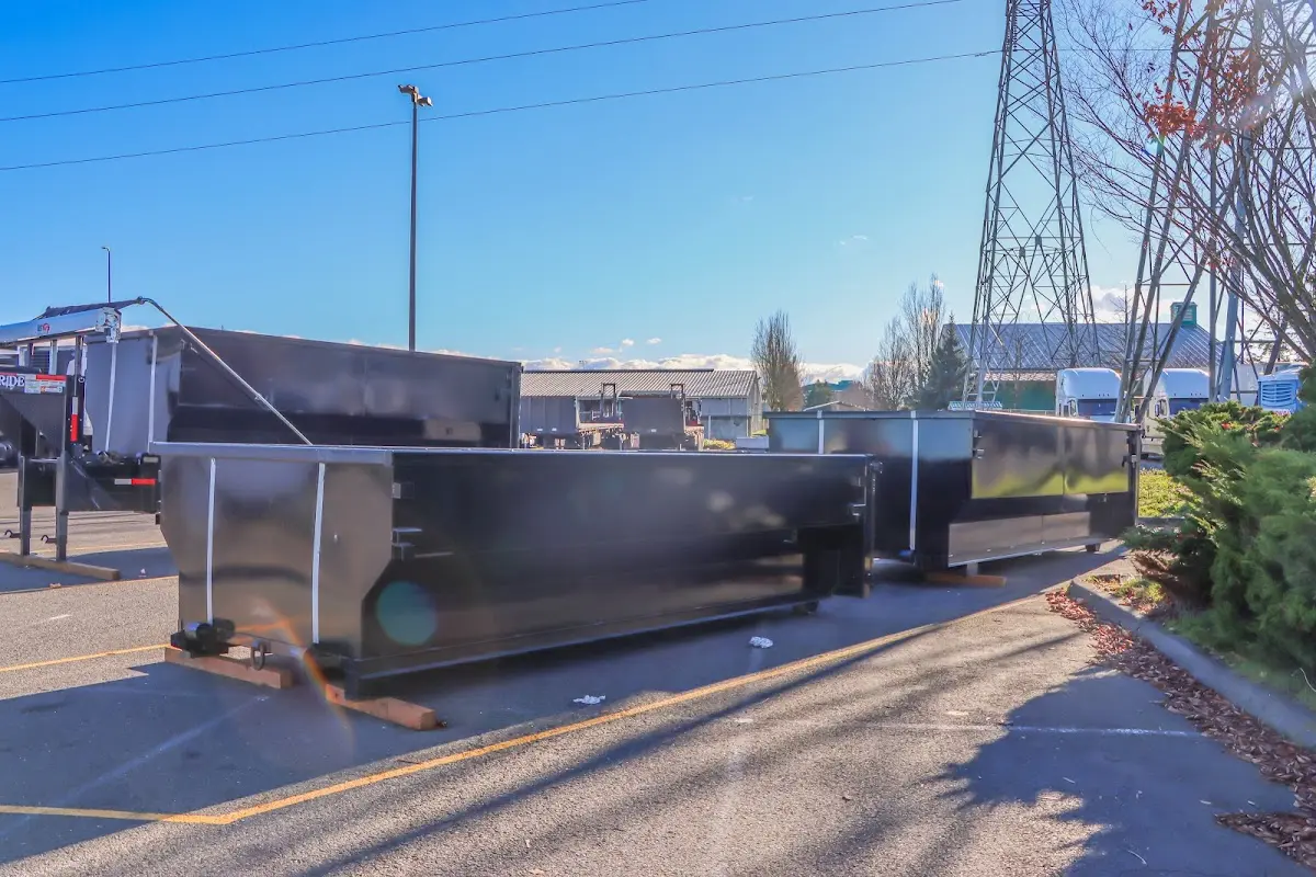 Roll-off dumpster ready for waste disposal at job site for 15 Yard Dumpster Rental in Brazil